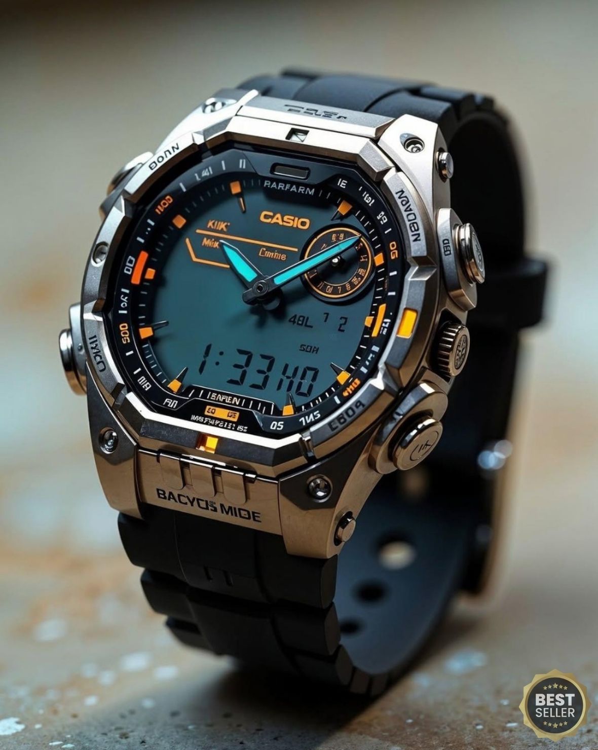 DR-21055-ADR Black Silver Dial.